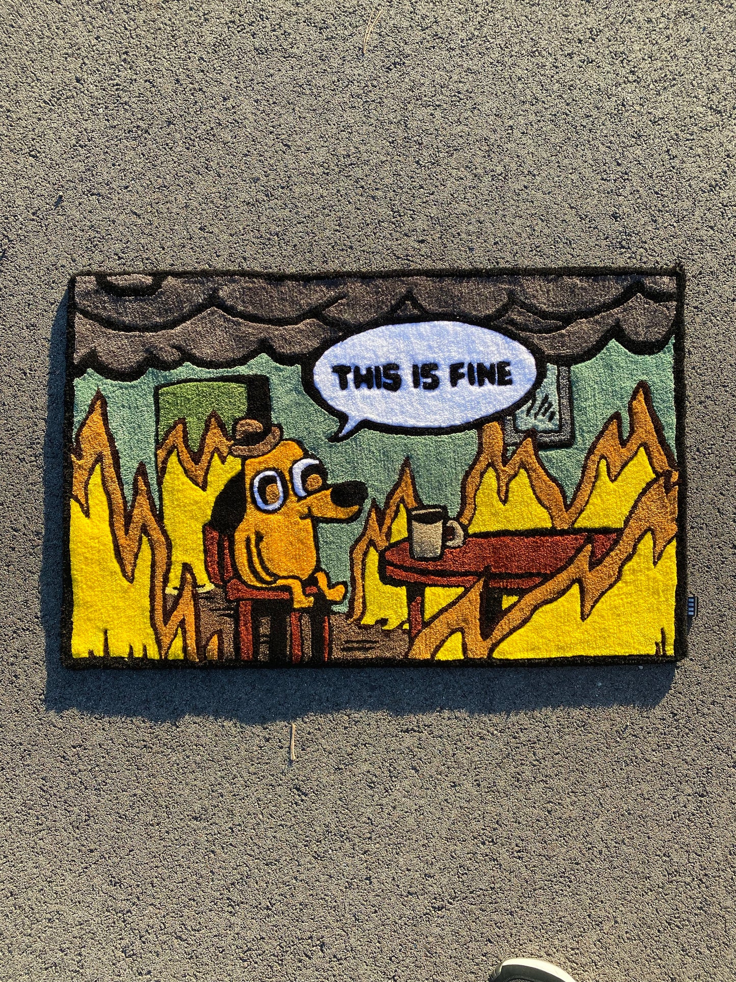 This Is Fine Meme Tufter Rug