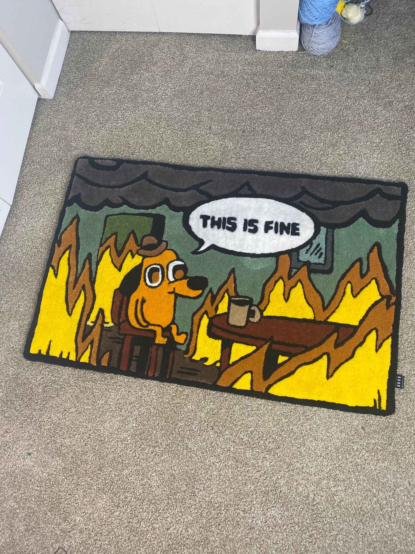 This Is Fine Meme Tufter Rug