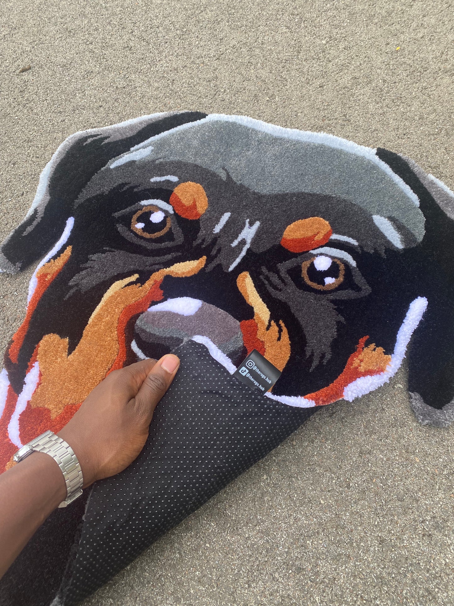 Rottweiler Dog Tufter Rug